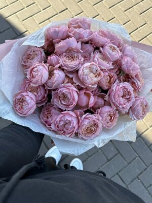 Букет из 11 кустовых пионовидных роз сорт Джульетта