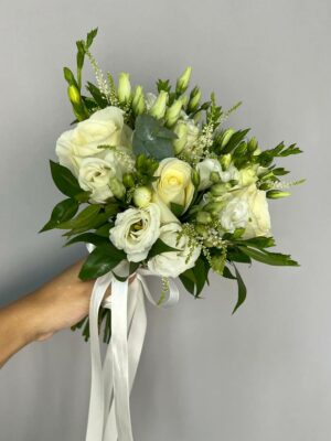 Свадебный букет "White" + бутоньерка