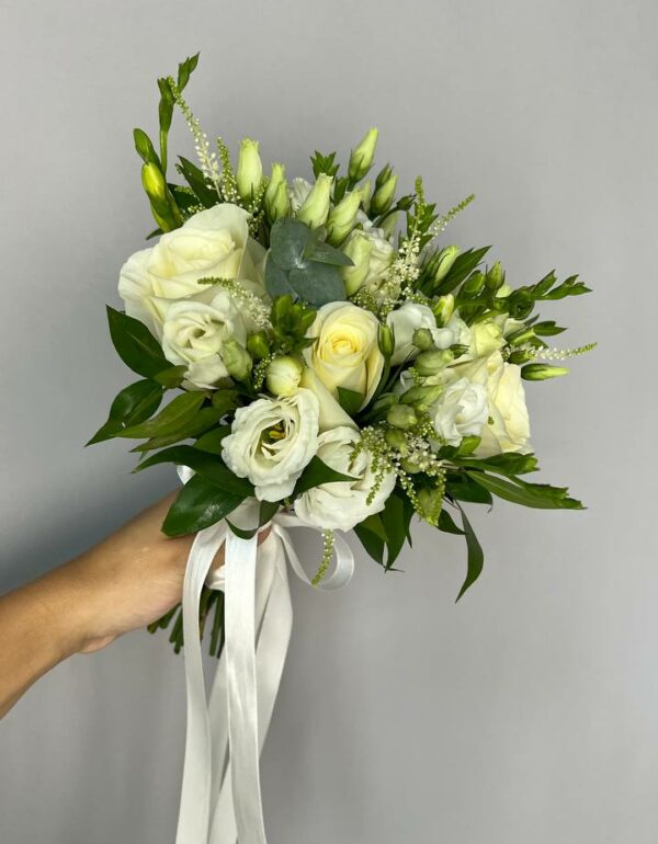 Свадебный букет "White" + бутоньерка
