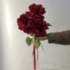 3 Французские красные розы под ленту